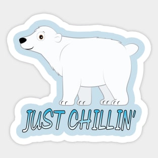 Just Chillin' Polar Bear Sticker